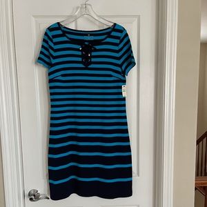 Talbots 100% Cotton Striped Dress